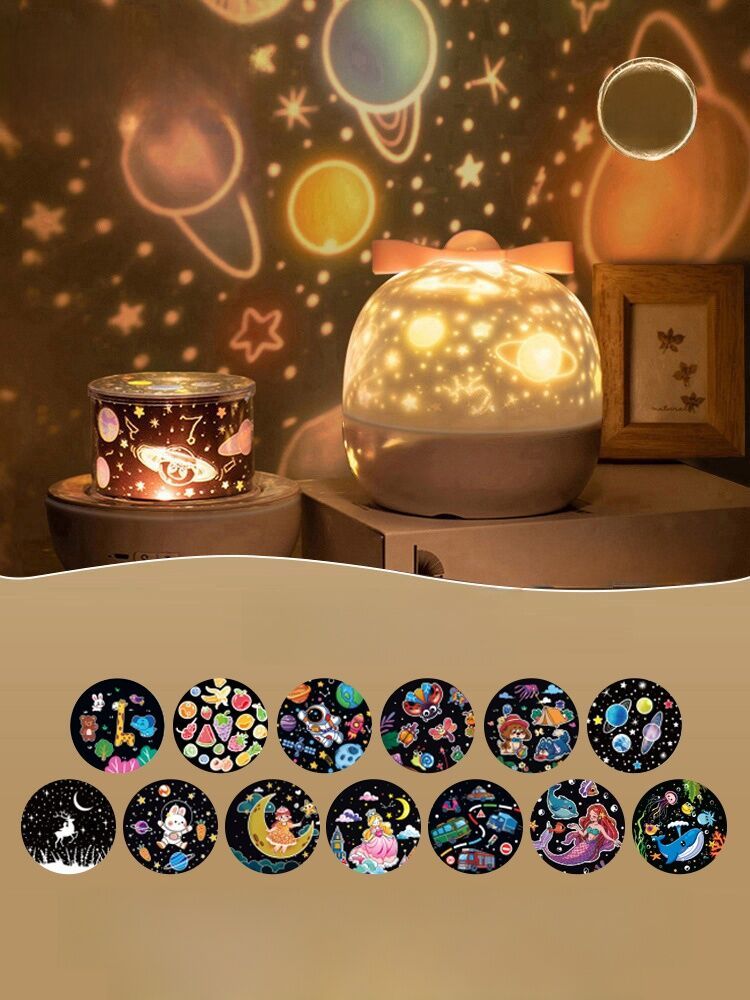 چراغ خواب کودک کهکشانی و حیوانات طرح جوجه(نگاتیو دار ۱۲ عدد)