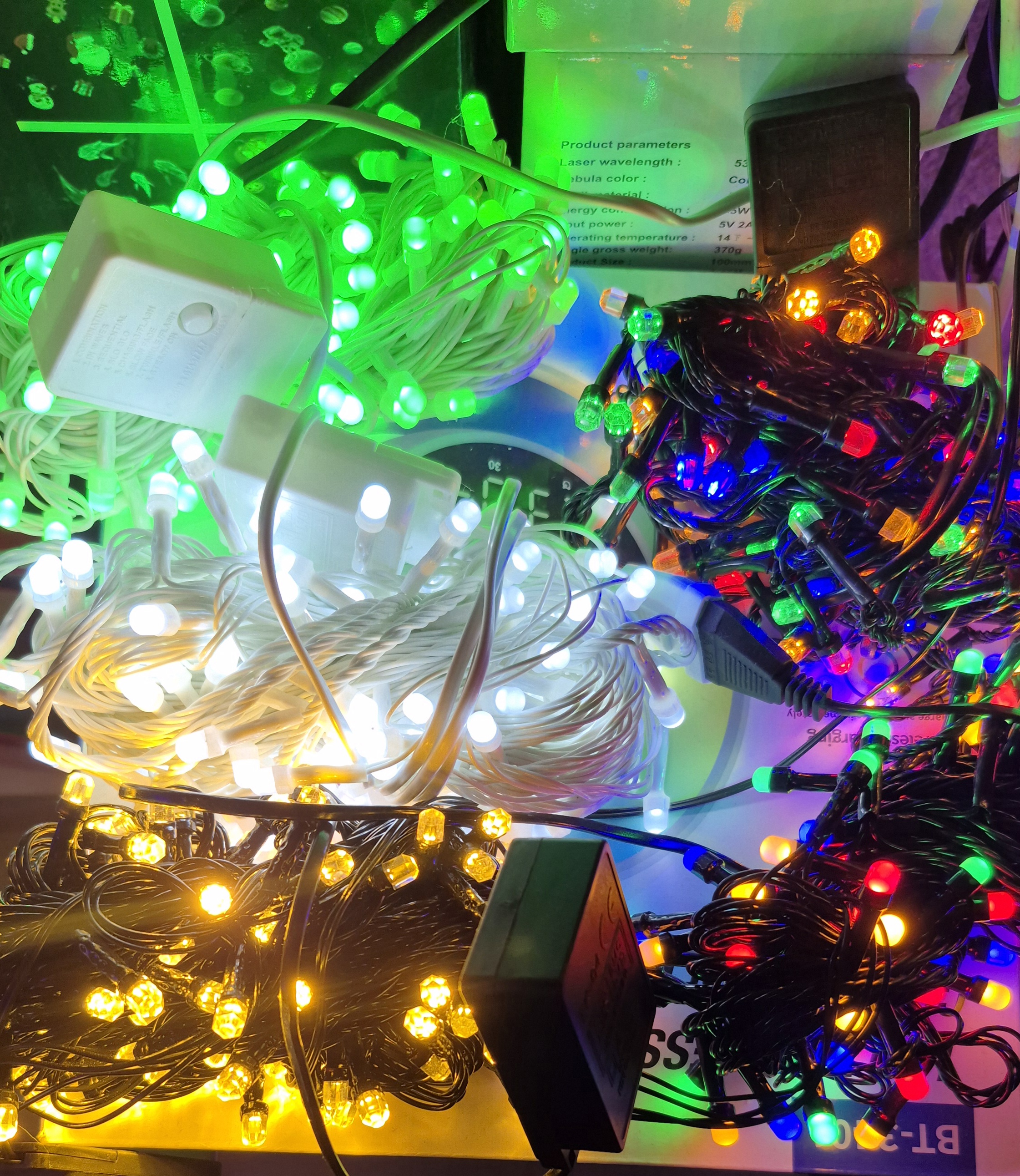 ریسه سوزنی نخودی کریستالی ۱۰ متری