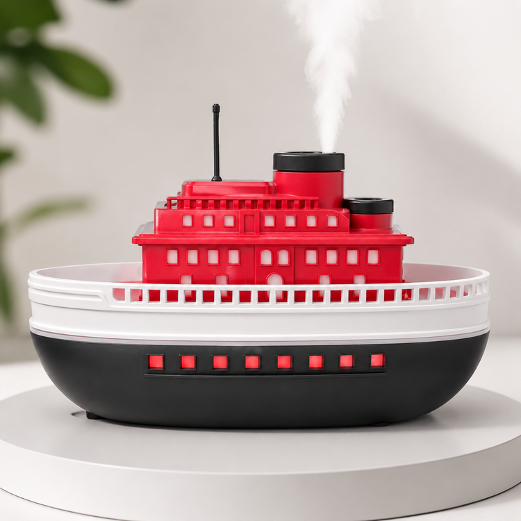 دستگاه بخور سرد و اسانسسوز طرح کشتی مدل Boat Aroma Diffuser (چراغخوابدار)