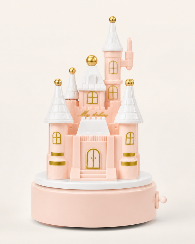 موزیک باکس چرخشی طرح قلعه موزیکال فانتزی (Castle Music Box) | هدیه رویایی و دکور اتاق کودک