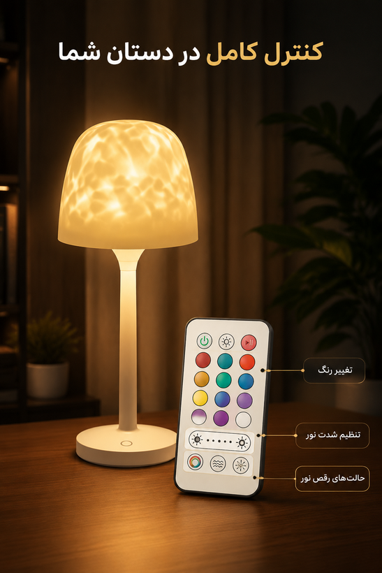 چراغ خواب رومیزی طرح موج اقیانوس