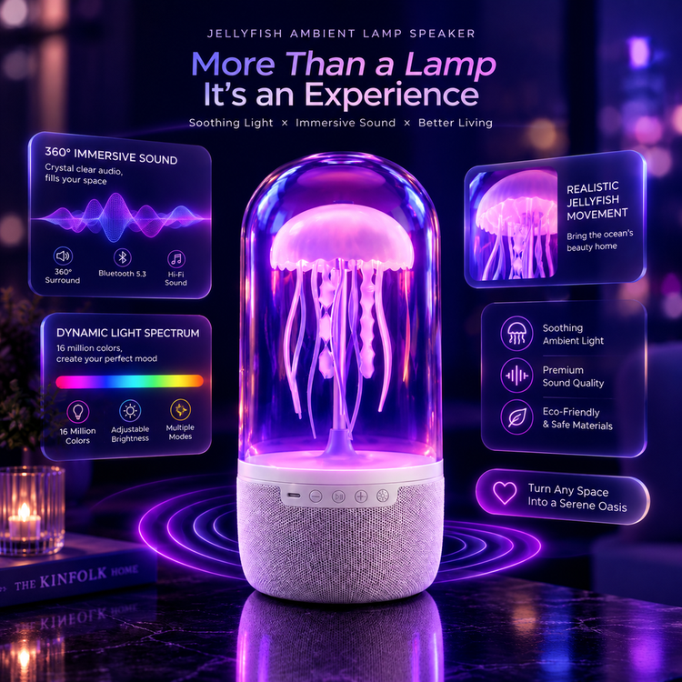 چراغ خواب و اسپیکر بلوتوثی عروس دریایی متحرک (مدل Sports Lights Jellyfish Speaker)
