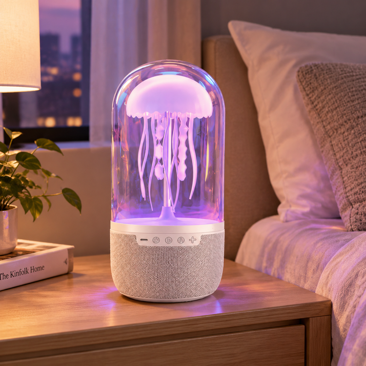 چراغ خواب و اسپیکر بلوتوثی عروس دریایی متحرک (مدل Sports Lights Jellyfish Speaker)