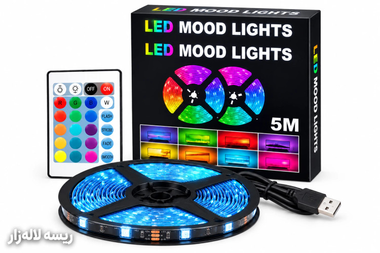 ریسه نواری RGB برنامهدار ۵ متری با کنترل از راه دور |